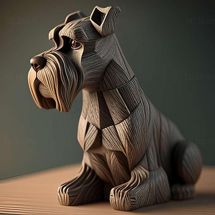 3D model Zwergschnauzer dog (STL)